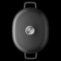 Кастрюля чугунная овальная с крышкой BergHoff Gem 4,1 л серая