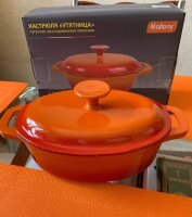 Утятница чугунная Mallony 2,1 л (красная эмаль) Утятница чугунная Mallony 2,1 л (красная эмаль)